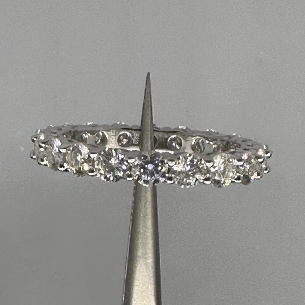 Moissanite Diamond Eternity Wedding Ring Anniversary Band Brilliant GRA Size 8